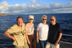 Marilyn and Richard Okon and Sally and Theodore Elenberger on Sunset Cruise in Maui