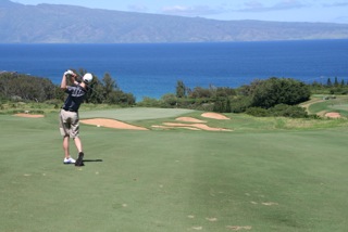 The Larson family was golfing while staying at The Kapalua Villas in Maui!